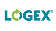 Logo. Blau/Grünes Logo der Logex.